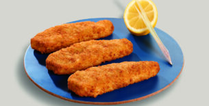 Fileté di merluzzo d’Alaska  impanato prefritto di 130 gr.