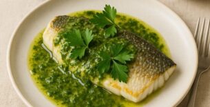 Filetto di Ombrina in Salsa Verde al Forno